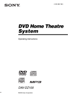 Sony DAV-DZ100 - Owners Manual 